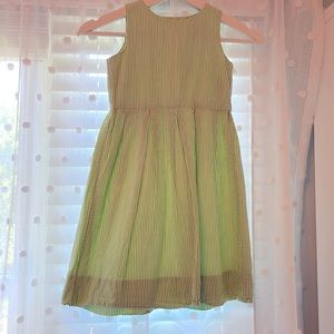 Ralph Lauren Girls Dress, Size 6, Green Seersucker